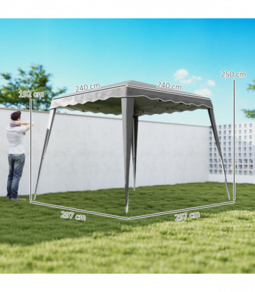 Outsunny Garden Pop up Gazebo Tent Party Water-resistant 2.5 x 2.5M Grey