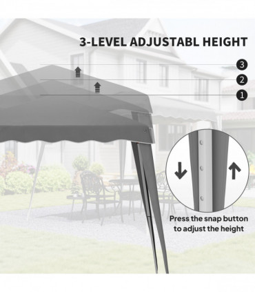 Outsunny Garden Pop up Gazebo Tent Party Water-resistant 2.5 x 2.5M Grey