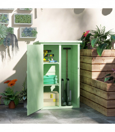 Outsunny Garden Shed Outdoor Tool Storage w/ 2 Shelves 75 x 56 x115cm Green