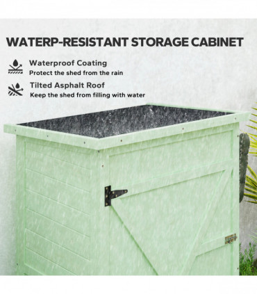 Outsunny Garden Shed Outdoor Tool Storage w/ 2 Shelves 75 x 56 x115cm Green