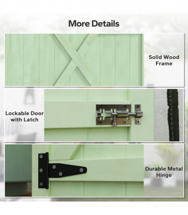 Outsunny Garden Shed Outdoor Tool Storage w/ 2 Shelves 75 x 56 x115cm Green