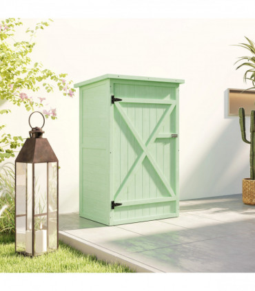 Outsunny Garden Shed Outdoor Tool Storage w/ 2 Shelves 75 x 56 x115cm Green