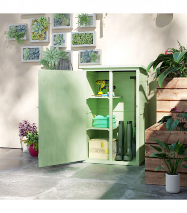 Outsunny Garden Shed Outdoor Tool Storage w/ 2 Shelves 75 x 56 x115cm Green
