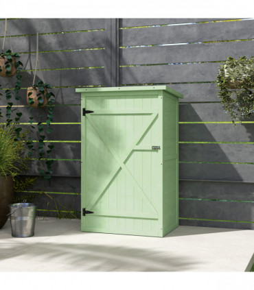Outsunny Garden Shed Outdoor Tool Storage w/ 2 Shelves 75 x 56 x115cm Green