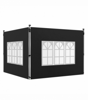 Outsunny Gazebo Side Panels for 3x3(m) or 3x4m Pop Up Gazebo, 2 Pack, Black