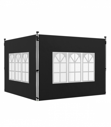 Outsunny Gazebo Side Panels for 3x3(m) or 3x4m Pop Up Gazebo, 2 Pack, Black