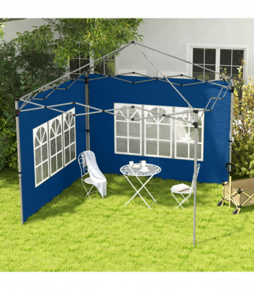 Outsunny Gazebo Side Panels for 3x3(m) or 3x4m Pop Up Gazebo, 2 Pack, Blue