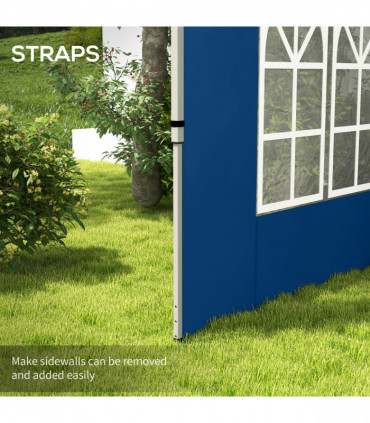 Outsunny Gazebo Side Panels for 3x3(m) or 3x4m Pop Up Gazebo, 2 Pack, Blue