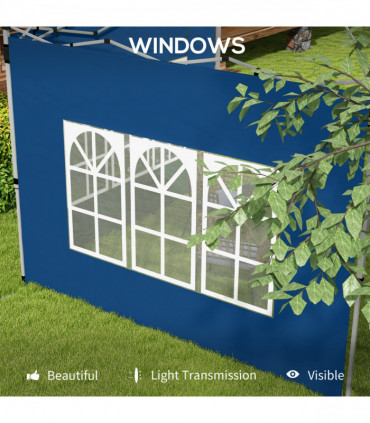 Outsunny Gazebo Side Panels for 3x3(m) or 3x4m Pop Up Gazebo, 2 Pack, Blue