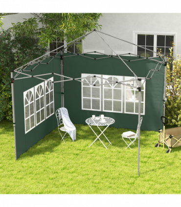 Outsunny Gazebo Side Panels for 3x3(m) or 3x4m Pop Up Gazebo, 2 Pack, Green