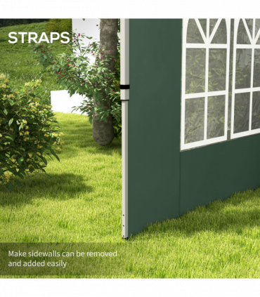 Outsunny Gazebo Side Panels for 3x3(m) or 3x4m Pop Up Gazebo, 2 Pack, Green