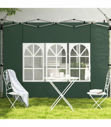 Outsunny Gazebo Side Panels for 3x3(m) or 3x4m Pop Up Gazebo, 2 Pack, Green