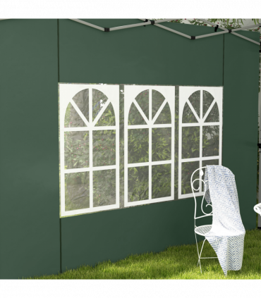 Outsunny Gazebo Side Panels for 3x3(m) or 3x4m Pop Up Gazebo, 2 Pack, Green