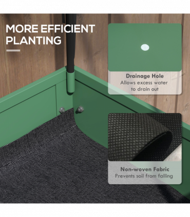 Outsunny Mobile Raised Garden Bed with Greenhouse Cover, Green