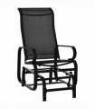 Outsunny Outdoor Gliding Rocking Chair w/ Metal Frame for Patio, Garden, Black