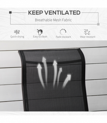 Outsunny Outdoor Gliding Rocking Chair w/ Metal Frame for Patio, Garden, Black