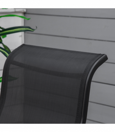 Outsunny Outdoor Gliding Rocking Chair w/ Metal Frame for Patio, Garden, Black