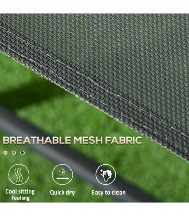 Outsunny Patio Bistro Set Folding Chairs & Coffee Table for Balcony, Dark Grey