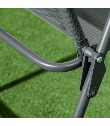 Outsunny Patio Bistro Set Folding Chairs & Coffee Table for Balcony, Dark Grey