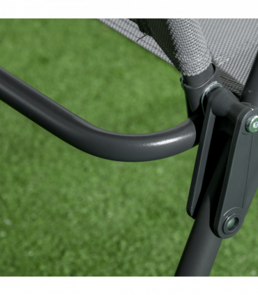 Outsunny Patio Bistro Set Folding Chairs & Coffee Table for Balcony,Grey