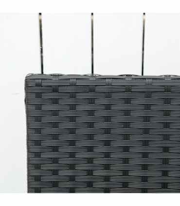 Outsunny Patio Rattan 2 Seater Garden Bench Love Seater Garden Armchair Black