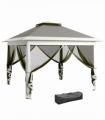 Outsunny Pop Up Gazebo Height Adjustable Canopy Tent w/ Carrying Bag, Dark Grey