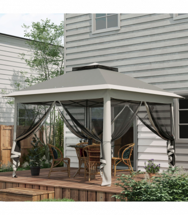 Outsunny Pop Up Gazebo Height Adjustable Canopy Tent w/ Carrying Bag, Dark Grey