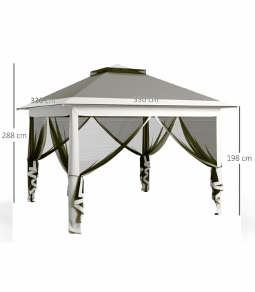 Outsunny Pop Up Gazebo Height Adjustable Canopy Tent w/ Carrying Bag, Dark Grey