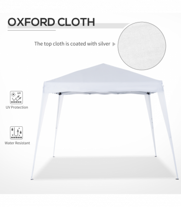 Outsunny Pop-Up  Tent,  3Lx3Wx2.4H m-White