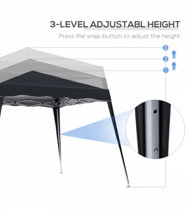 Outsunny Pop-Up Tent,  3Lx3Wx2.4H m-Black