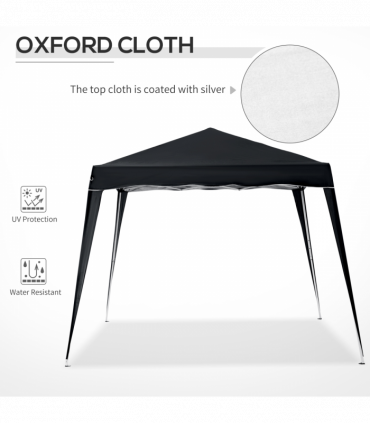 Outsunny Pop-Up Tent,  3Lx3Wx2.4H m-Black