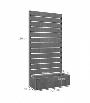 Outsunny Raised Garden Bed with Trellis Standing Patio Planter Box Dark Grey