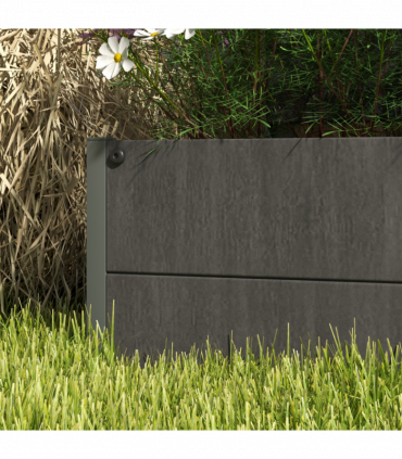 Outsunny Raised Garden Bed with Trellis Standing Patio Planter Box Dark Grey