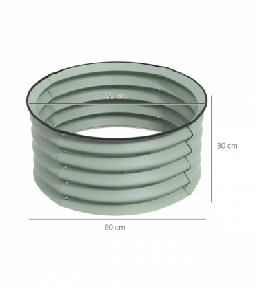 Outsunny Set of 2 Raised Garden Bed Metal Planter Box with Safety Edging, Green