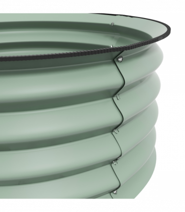 Outsunny Set of 2 Raised Garden Bed Metal Planter Box with Safety Edging, Green