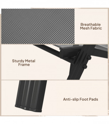 Outsunny Set of 4 Garden Dining Chair Set Outdoor w/ High Back Armrest Black