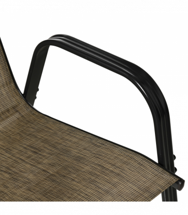 Outsunny Set of 4 Garden Dining Chair Set Outdoor w/ High Back Armrest Brown