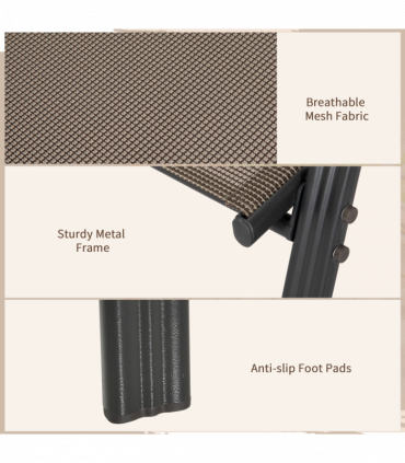 Outsunny Set of 4 Garden Dining Chair Set Outdoor w/ High Back Armrest Grey