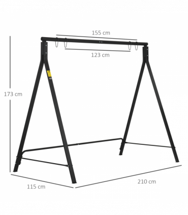 Outsunny Swing Stand, Meta Swing Frame, 240kg Weight Capacity, Black
