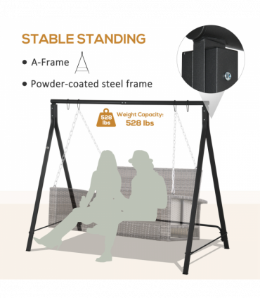 Outsunny Swing Stand, Meta Swing Frame, 240kg Weight Capacity, Black