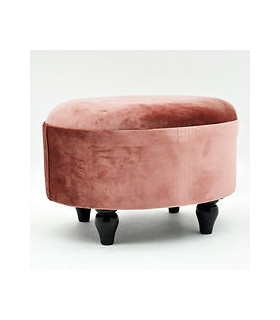 PINK VELVET OVAL FOOTSTOOL