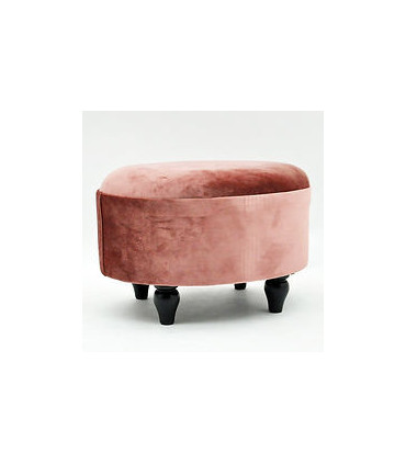PINK VELVET OVAL FOOTSTOOL