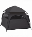 PawHut Foldable Dog Cat Tent with Waterproof Oxford Cloth, Carry Bag, Grey