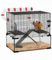 PawHut Hamster Cage w/ Tubes, Ramps, Platforms, Hut, 60 x 40 x 57cm