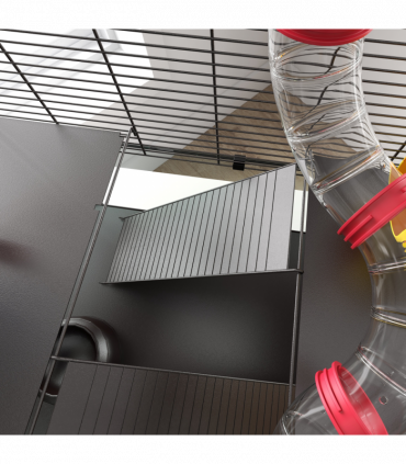 PawHut Hamster Cage w/ Tubes, Ramps, Platforms, Hut, 60 x 40 x 57cm