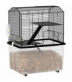 PawHut Hamster Cage, Three-Tier Gerbil Cage w/ Deep Bottom, Ramp, Food Dish