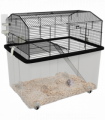 PawHut Hamster Cage, Two-Tier Gerbil Cage w/ Deep Bottom, Ramp, Food Dish