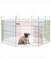 PawHut Pet Playpen Dog Puppy Crate Kennel w/ Door, 60H x Φ156cm