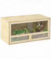 PawHut Reptile Terrarium w/ Transparent Sliding Doors, Breathable Mesh