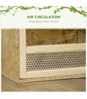 PawHut Reptile Terrarium w/ Transparent Sliding Doors, Breathable Mesh